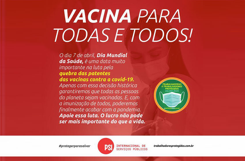  ISP lança campanha por quebra de patentes da Vacina para Covid-19