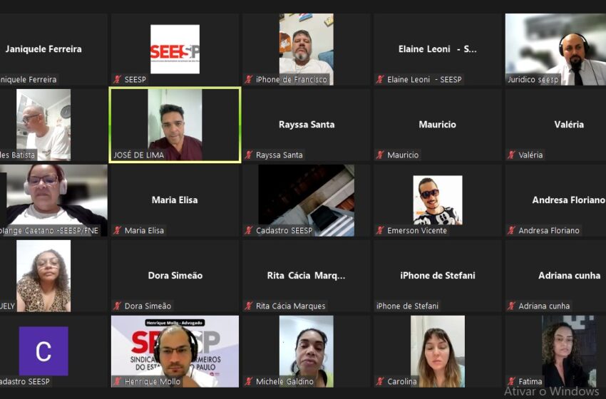  SEESP e Enfermeiras(os) de Santo André debatem direitos da categoria em encontro virtual