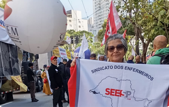 Diretora do SEESP participa de ato em defesa dos Servidores Públicos em São Paulo