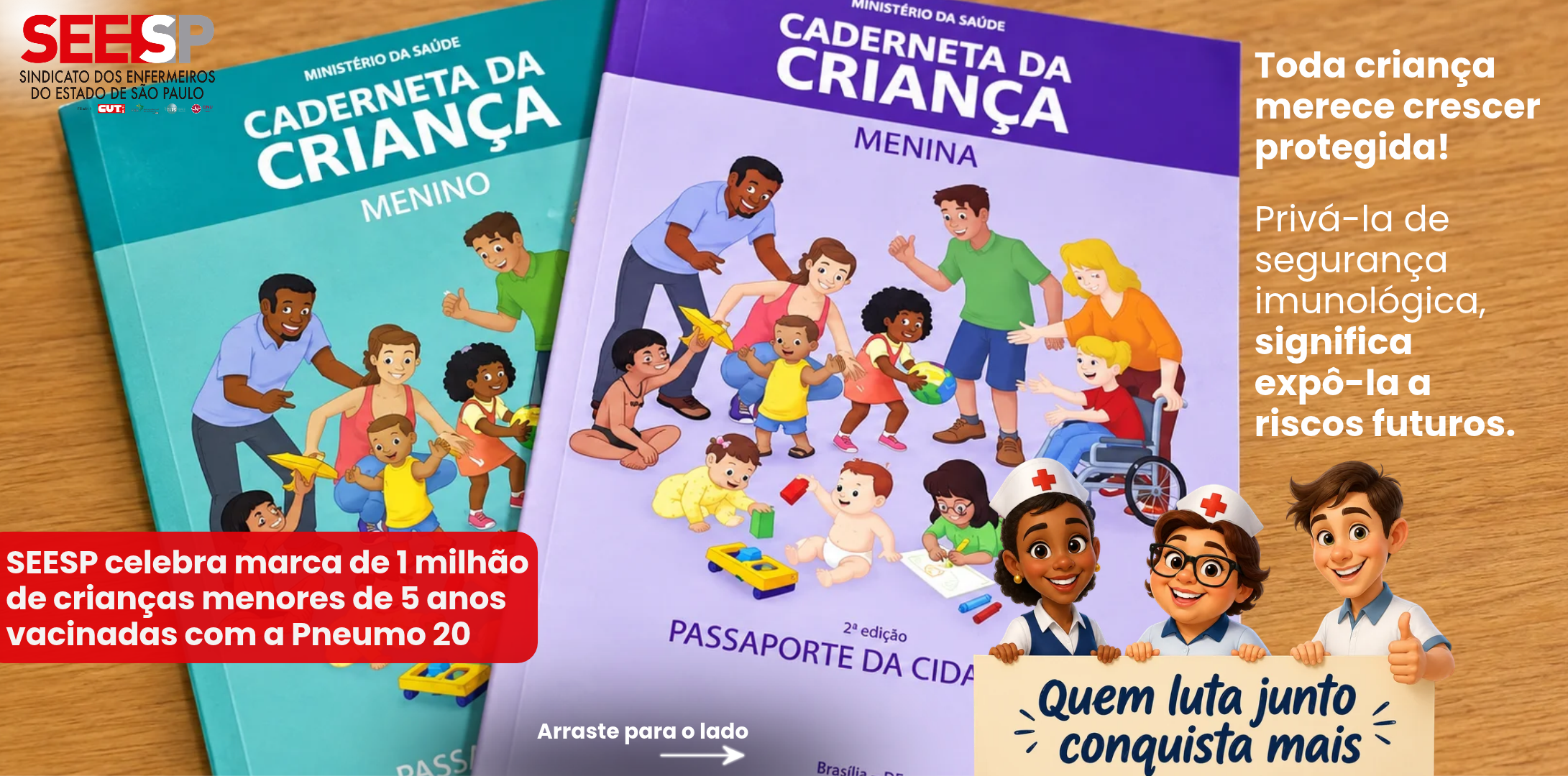 SEESP celebra marca de 1 milhão de crianças menores de 5 anos vacinadas com a Pneumo20